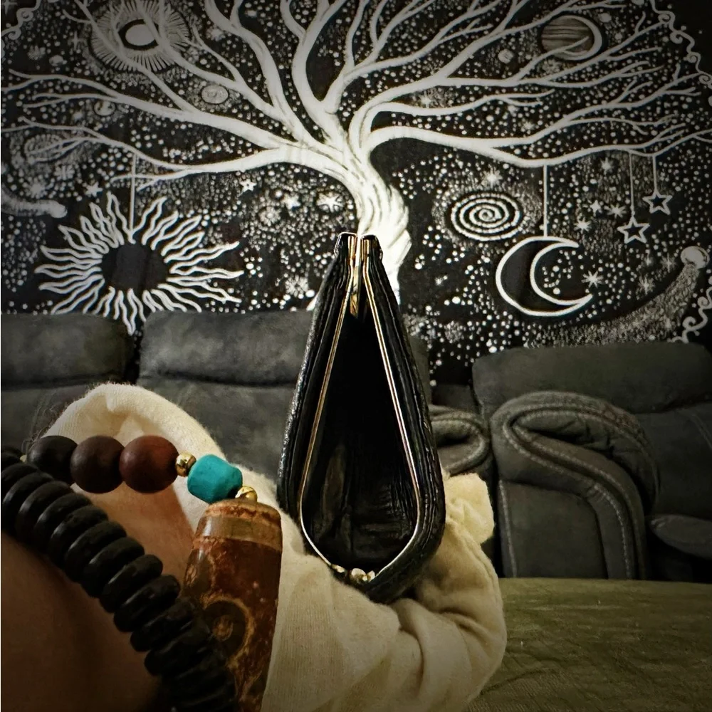 Vintage 1950 Eel Skin Kiss Closure coin purse - Picture 11 of 15